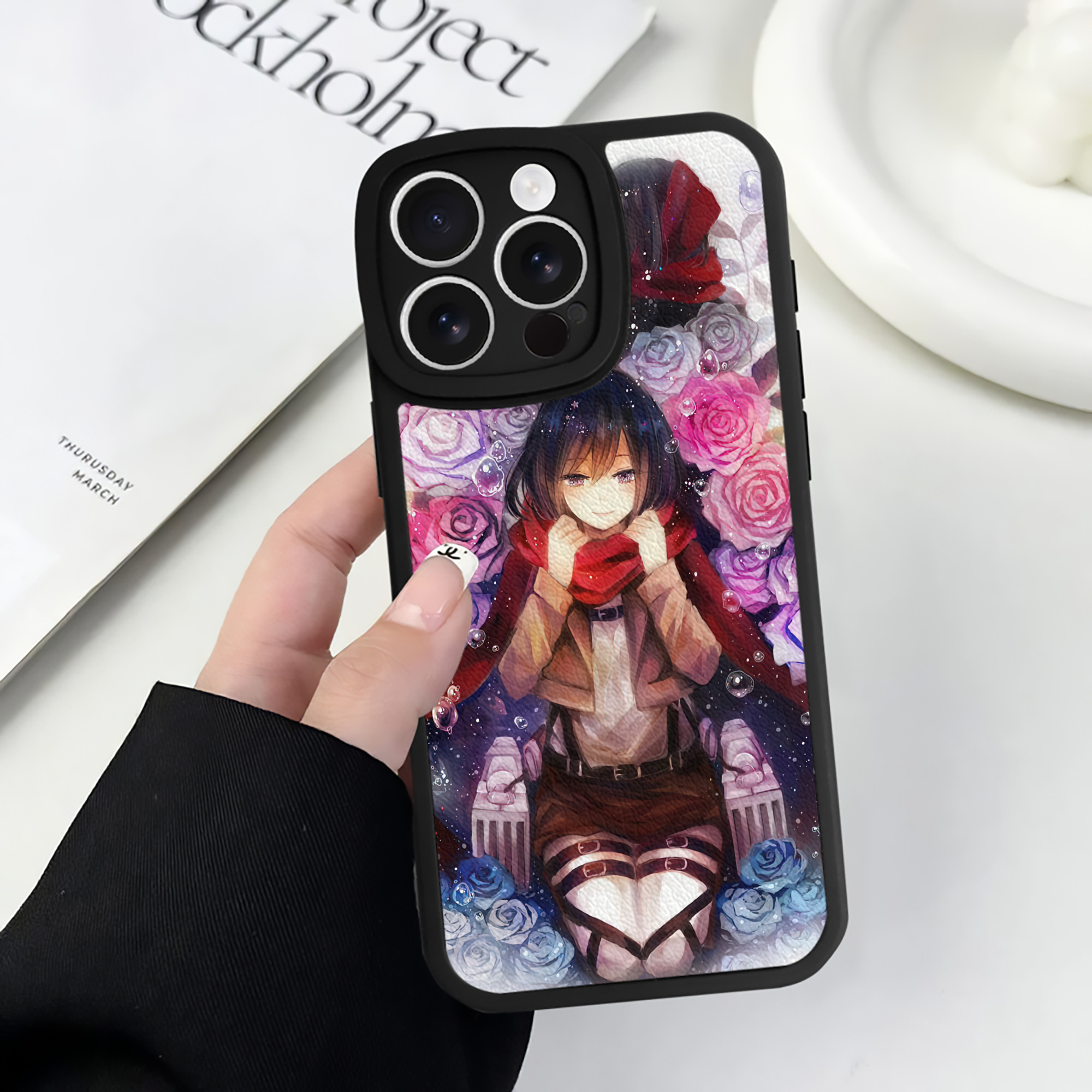 （画像用） 進撃の巨人 Attack on Titan 【iPhone 16シリーズ対応】シリコンスマホケース（レザー調） 材質：シリコン